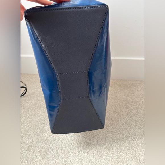 Kate Spade Going Places World Map Tote Bag Travel Print Rare Navy Pink - Picture 7 of 9